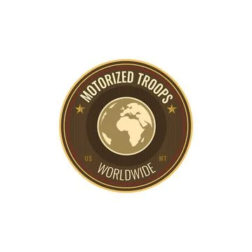 Motorized troops worldwide round infantry squad Stock Illustration