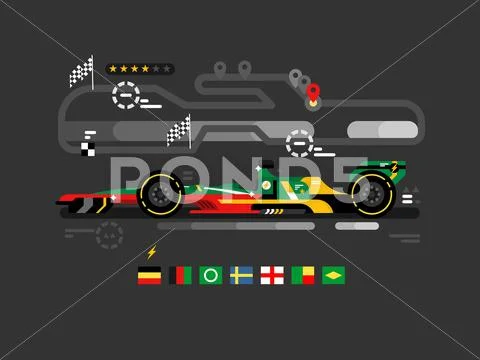 Motorsport formula one Stock Illustration