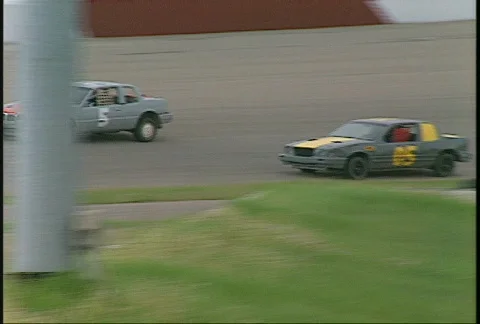 Motorsports, auto racing, mini stock follow Stock Footage