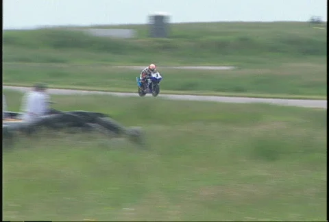 Motorsports, superbike race, chicane, #8 Stock Footage