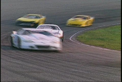 Motorsports, WRL stock car race in corner Stock Footage