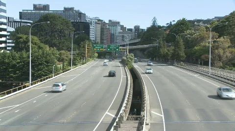 Motorway into city Stock Footage 291336