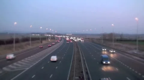 Motorway Day to Night Video stock 10718942