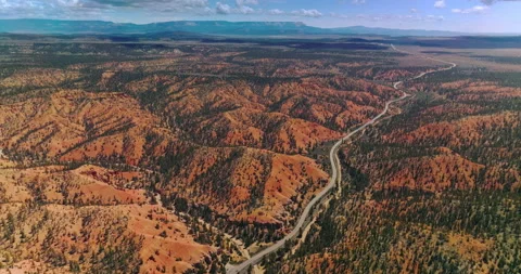 Motorway going through the mountainous landscape.  Stock Footage 213338971