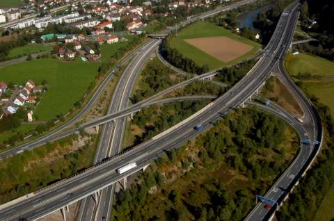 A motorway interchange or junction Stock Photos