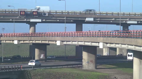 Motorway intersection Stock Footage 1118141