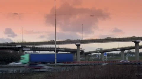 Motorway intersection Stock Footage 21763649