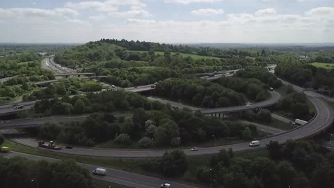 Motorway junction drone shot Stock Footage 199423838