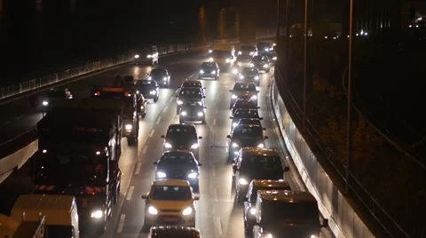 Motorway at night Stock Footage 44325272
