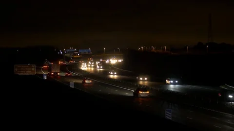 Motorway at night Stock Footage 101890938