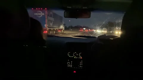 Motorway at night Stock Footage 178647914