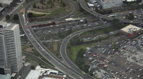 Motorway onramp timelapse elevated Stock Footage 51764395