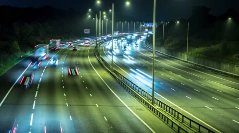 Motorway time lapse view Stock Footage 56406388