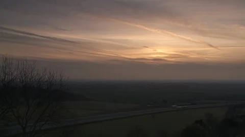 Motorway timelapse at sunset Stock Footage 106388544