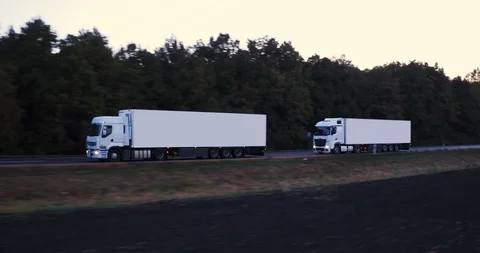 Motorway Trucks Stock Footage 97338610