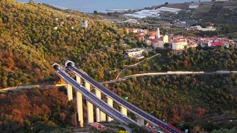 Motorway viaduct Stock Footage 85249131
