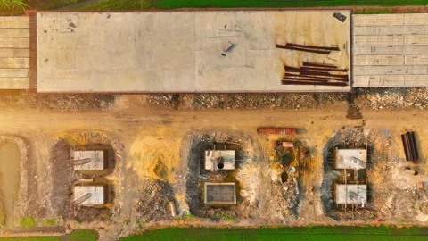 Motorways road construction site from drone aerial view Stock Footage 239239498