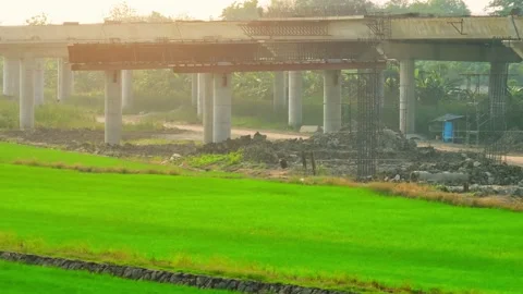 Motorways road construction site from drone aerial view Stock Footage 239239754