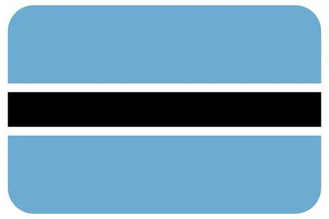 Motswana Flag of Botswana round corners Stock Illustration