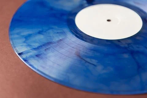 A mottled blue vinyl record Stock Photos