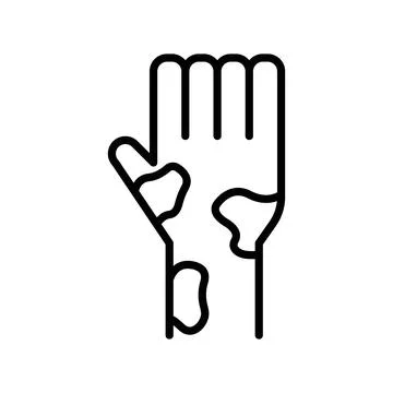 Mottled skin linear logo mark in black and white Stock-Illustration