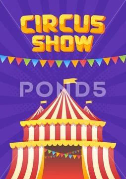 The moucup of circus poster Stock Illustration