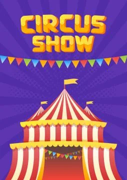 The moucup of circus poster 库存插图