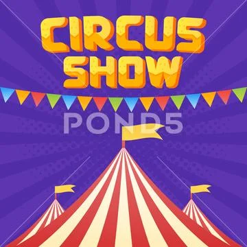 The moucup of circus poster Stock Illustration