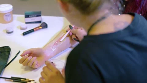 Moulage Makeup Sfx Artist Applying