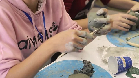 Moulding from clay Stock Footage 86855561