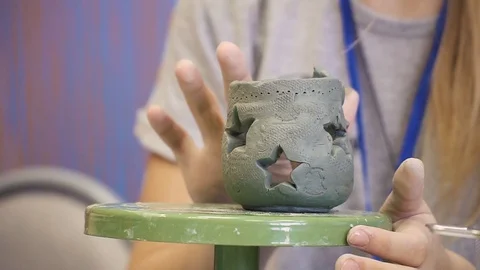 Moulding from clay Video stock 86855755