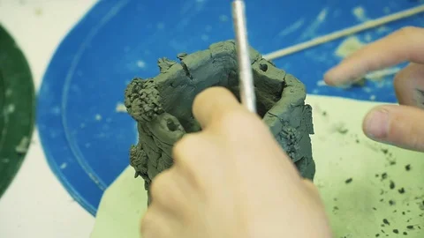 Moulding from clay Stock Footage 86855856