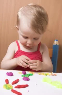 Moulding from plasticine 스톡 사진