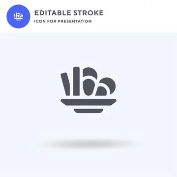 Moules Frites icon vector, filled flat sign, solid pictogram isolated on whit Stock Illustration