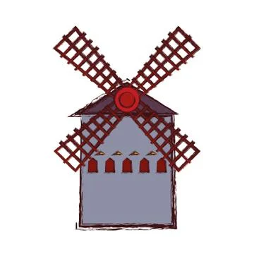 Moulin building architecture antique structure Ilustración de archivo