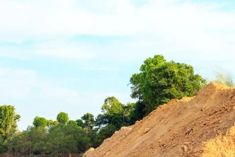 Mound for construction on the field of forest. Stock Photos