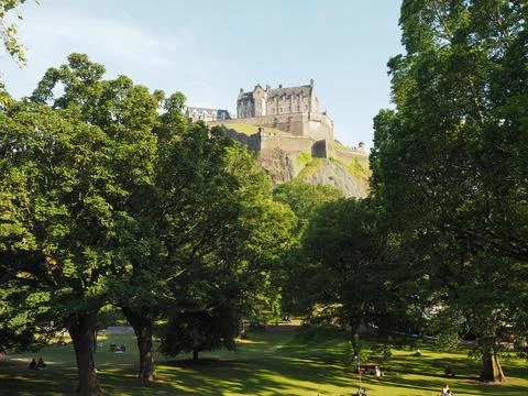 The Mound hill in Edinburgh Stock Photos