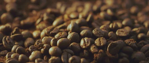 Mound of organic coffee beans 스톡 동영상 247383250