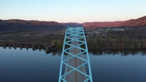 Moundsville Bridge Stock Footage 229406490
