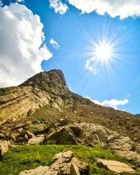 Mount Aeneas Sunflare Stock Photos