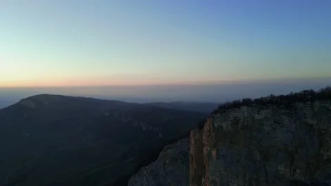 Mount Akhmet-Kaya at sunset Stock Footage 170904104