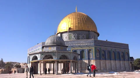 Mount Al - Aqsa Mosque - Dome of the rock jerusalem Stock Footage 33747399