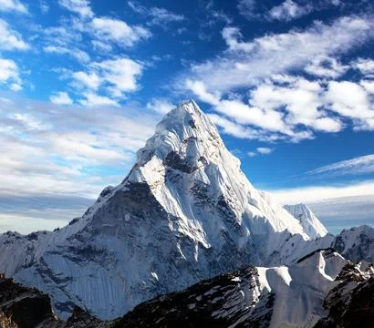Mount Ama Dablam with beautiful clouds in the sky Foto stock