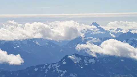 Mount Aspiring aerial through clouds Stock Footage 155524502