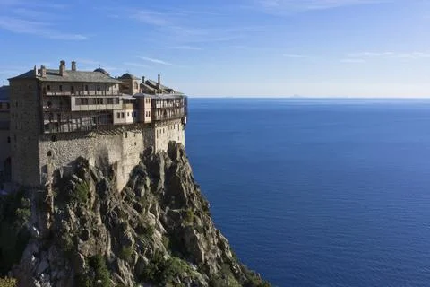 Mount Athos, Simonos Petra, Eastern Orthodox Monastery, Greece, Europe Stock Photos
