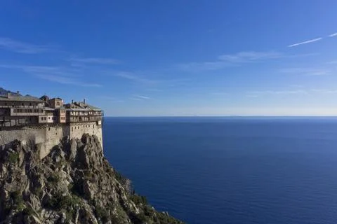 Mount Athos, Simonos Petra, Eastern Orthodox Monastery, Greece, Europe Stock Photos