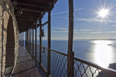 Mount Athos, Simonos Petra, Eastern Orthodox Monastery, Greece, Europe Stock Photos