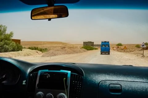 Mount Atlas road in Morocco Stock Photos