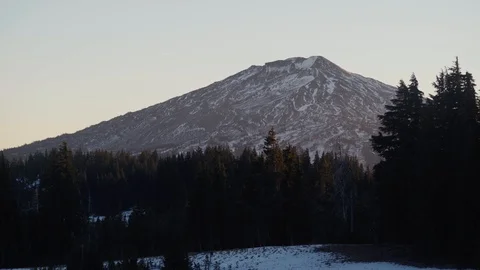 Mount Bachelor Ski Area - View from across valley Stock Footage 99803575