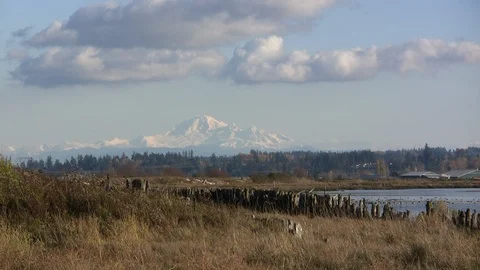Mount Baker in autumn Stock Footage 98025942